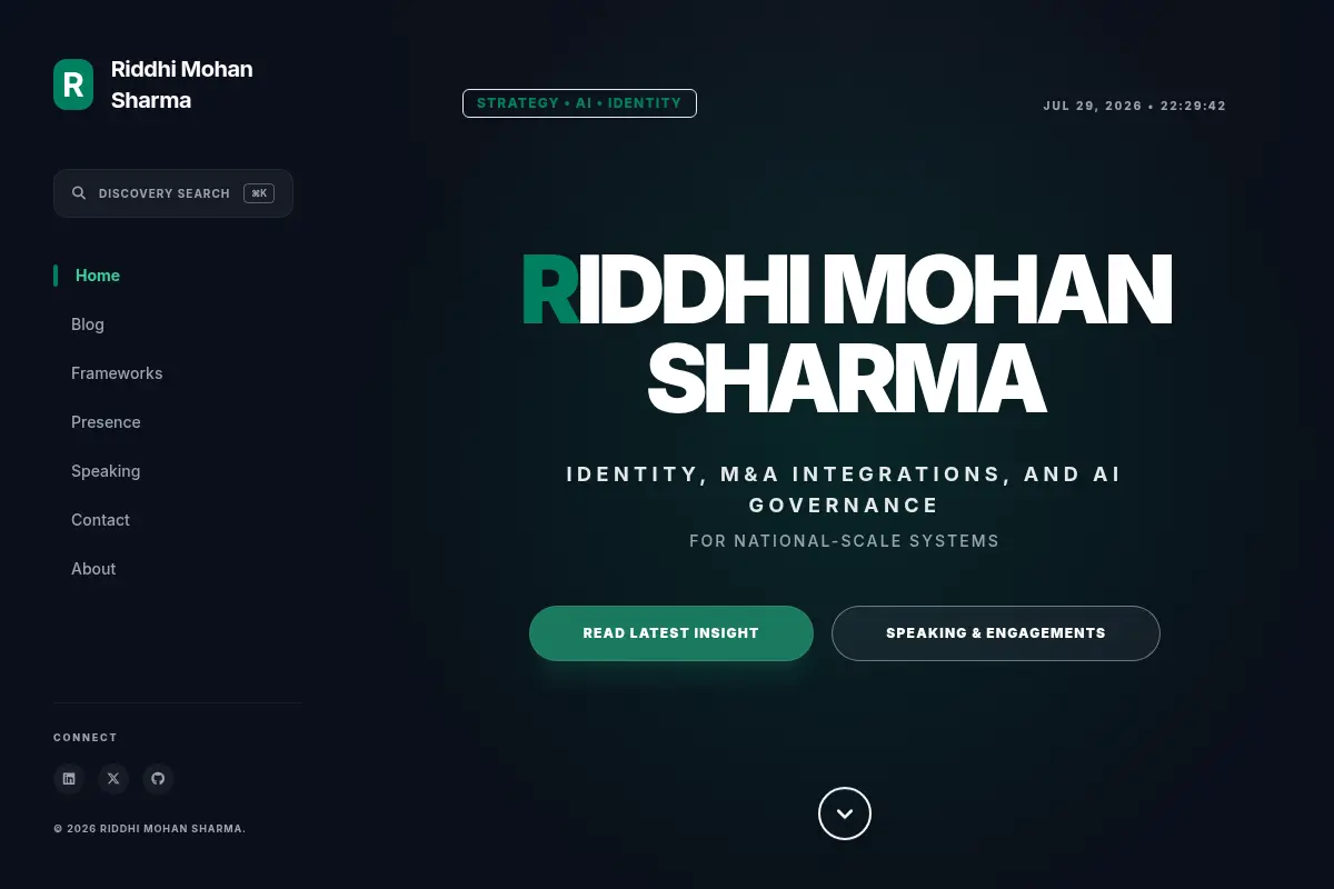 Riddhi Mohan Sharma — Engineering Leader