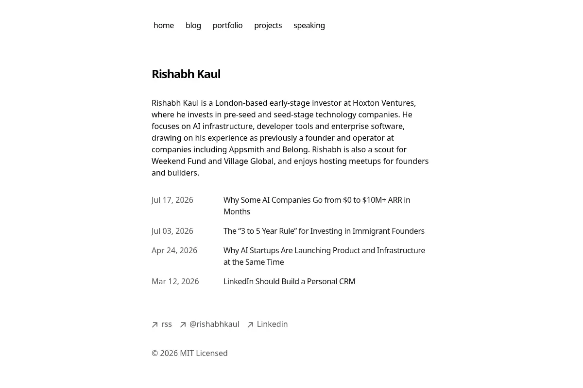 Rishabh Kaul | Early-Stage Investor