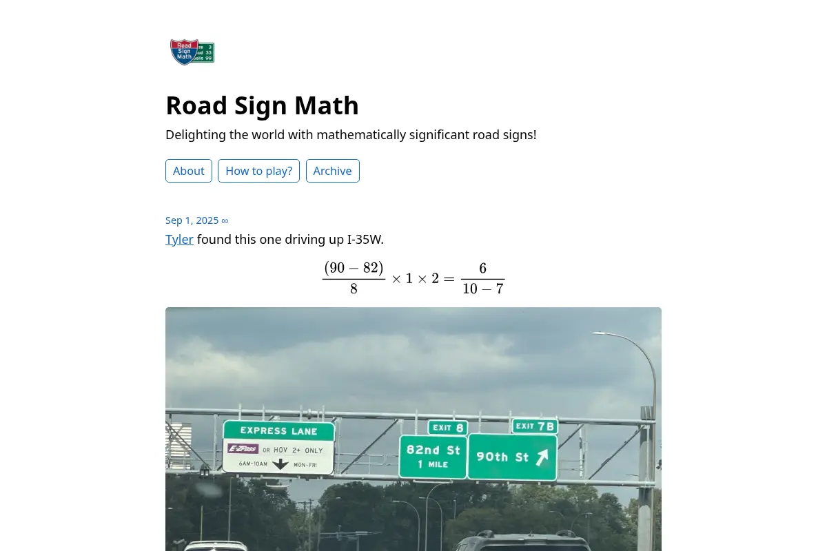 Road Sign Math
