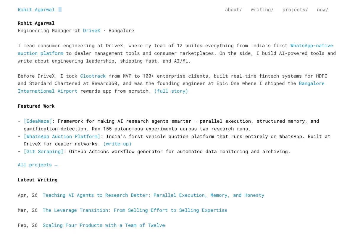 Rohit Agarwal — Software Architect, Builder