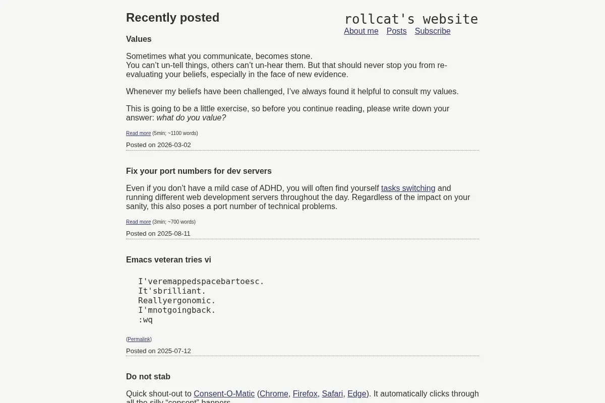 rollcat's website