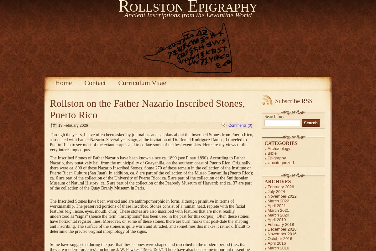 Rollston Epigraphy - Ancient Inscriptions from the Levantine World