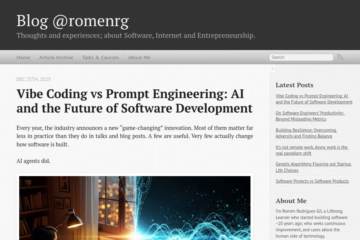 Blog @romenrg - About Software, Internet and Entrepreneurship