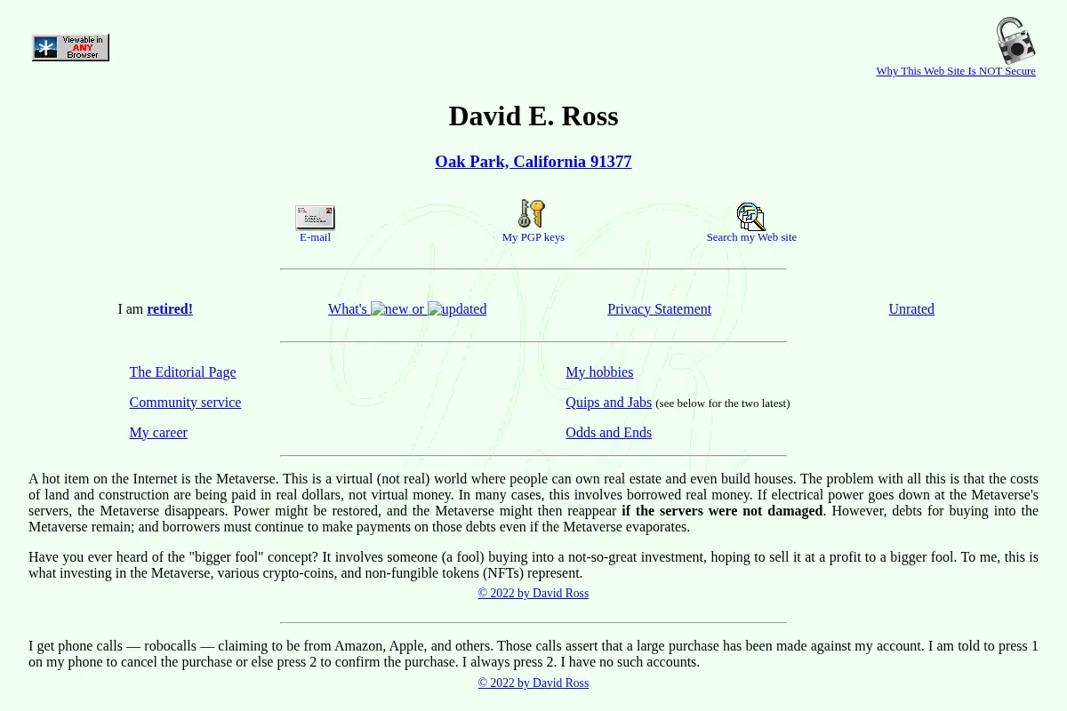 David Ross, one of the last living liberals