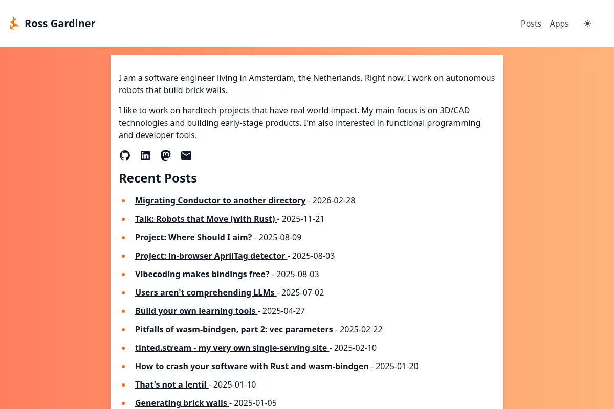 Ross Gardiner ⌁ Software Engineer