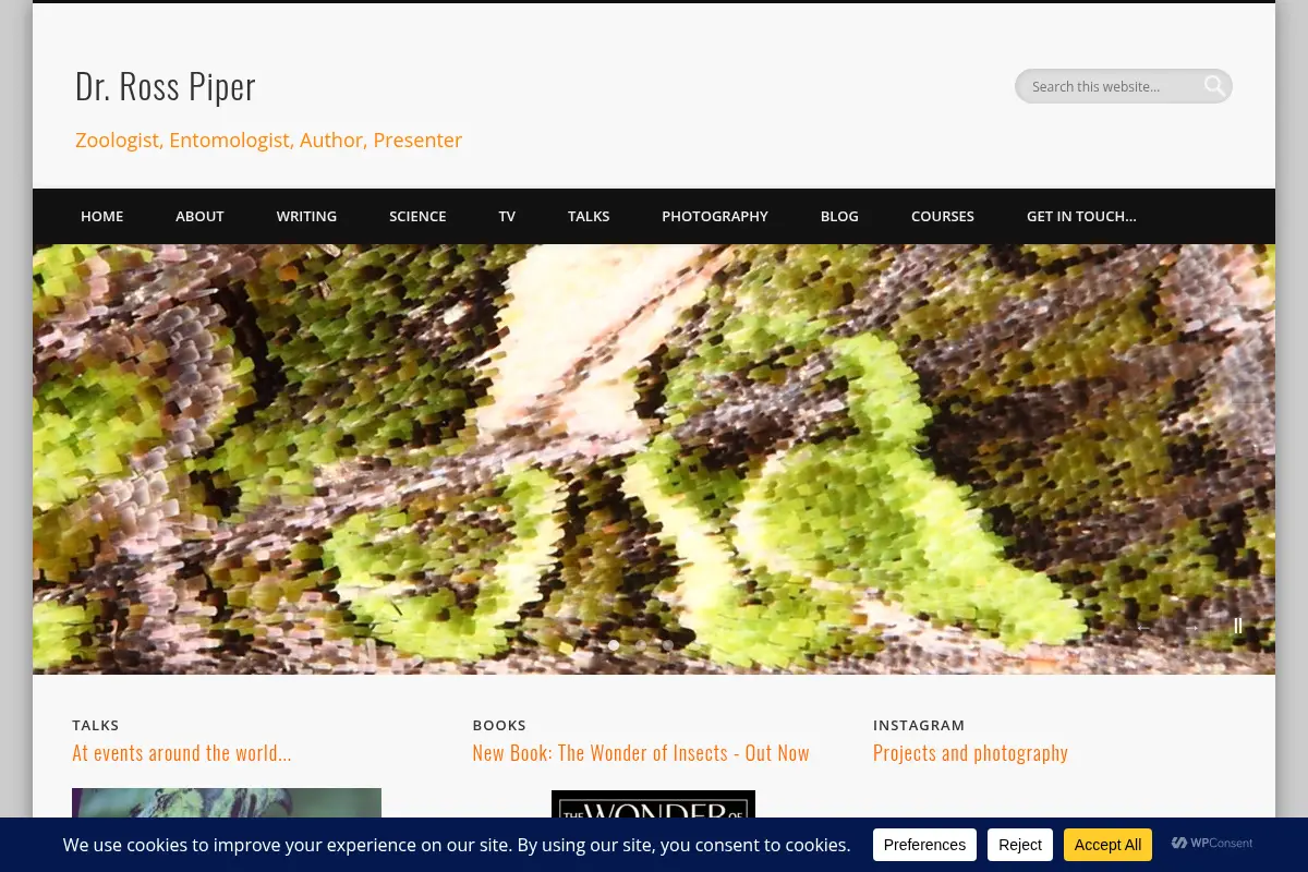 Dr. Ross Piper - Zoologist, Entomologist, Author, Presenter