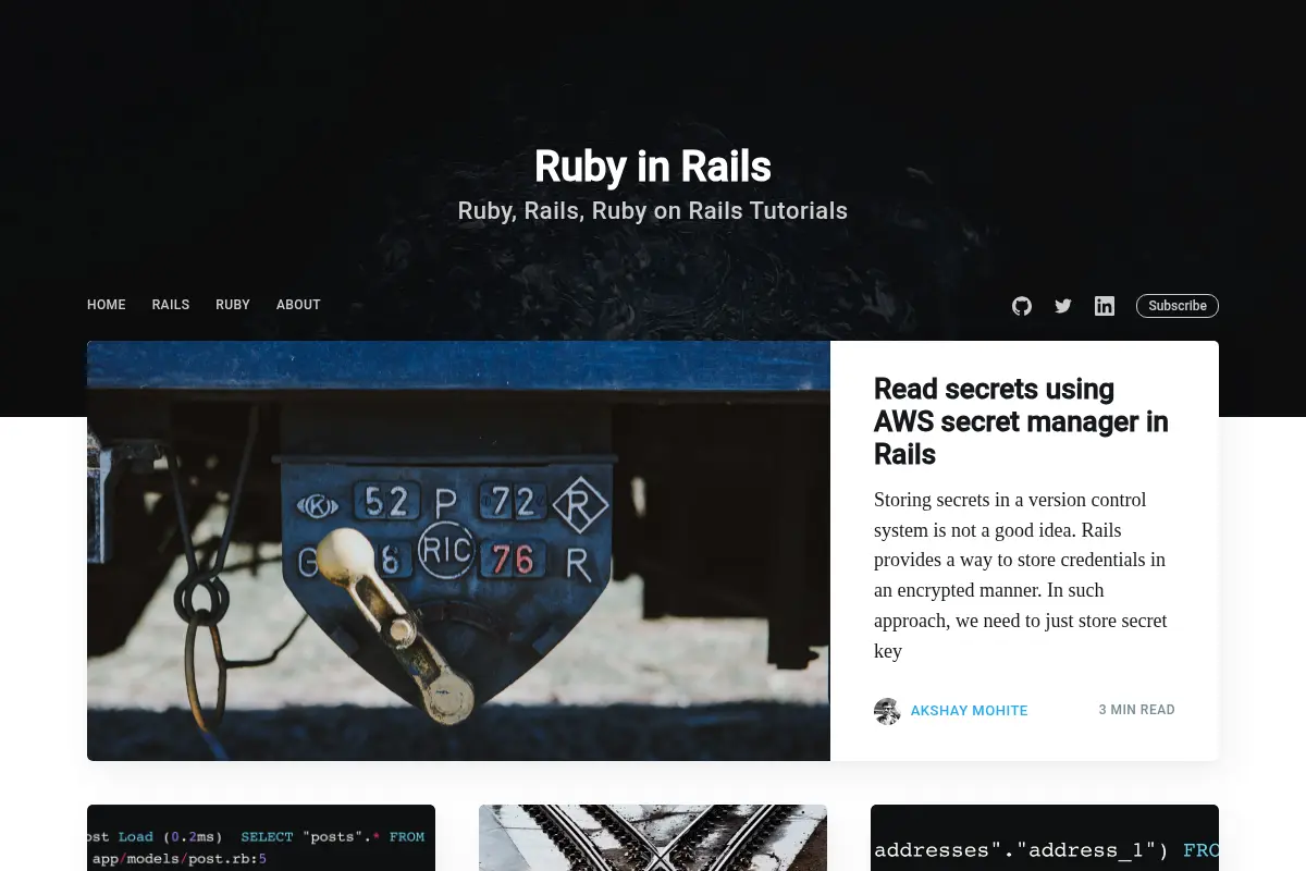 Ruby in Rails