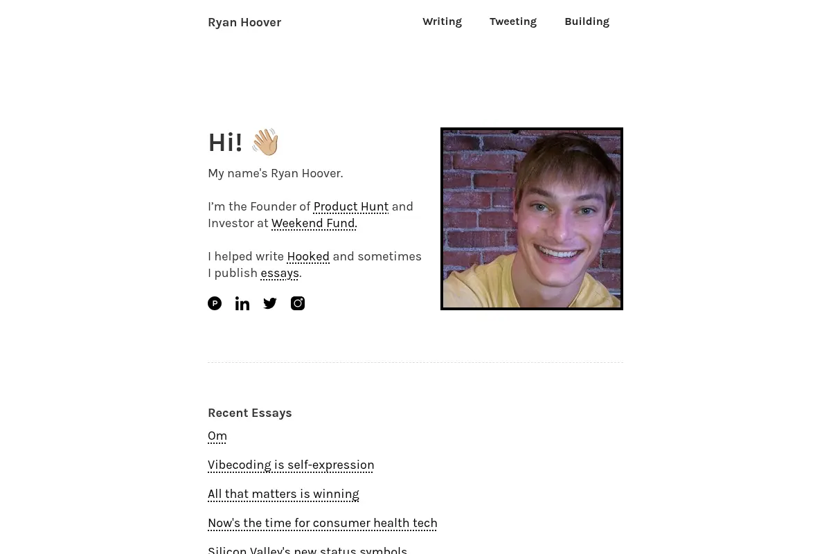 Ryan Hoover on the internet