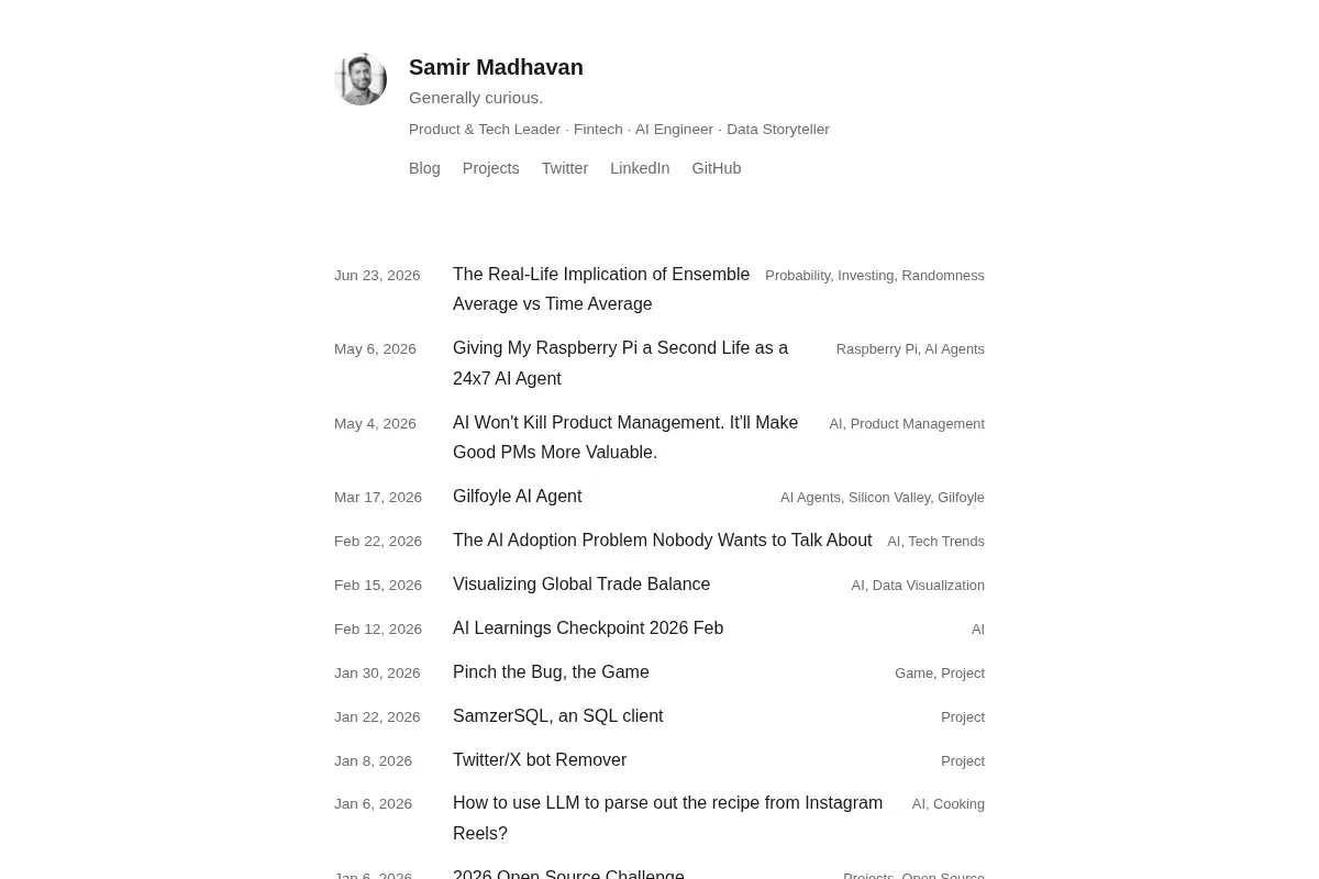 Samir Madhavan’s Blog