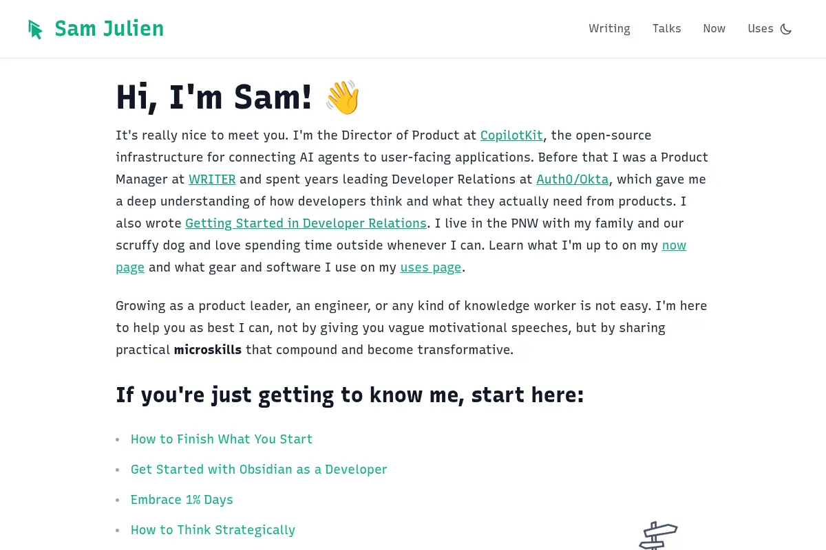 Sam Julien - Product & Developer Experience