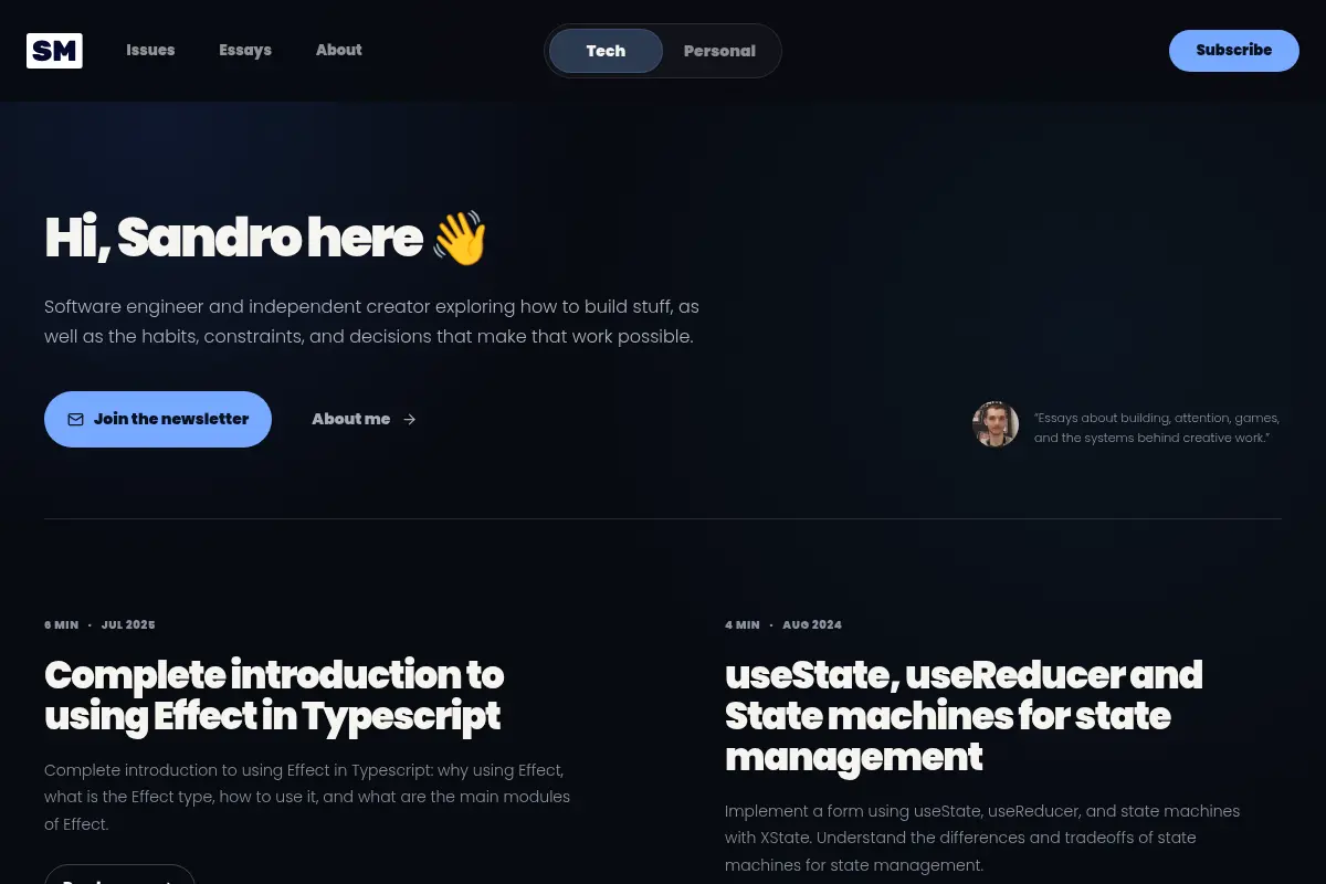 Sandro Maglione — A weekly newsletter for software builders