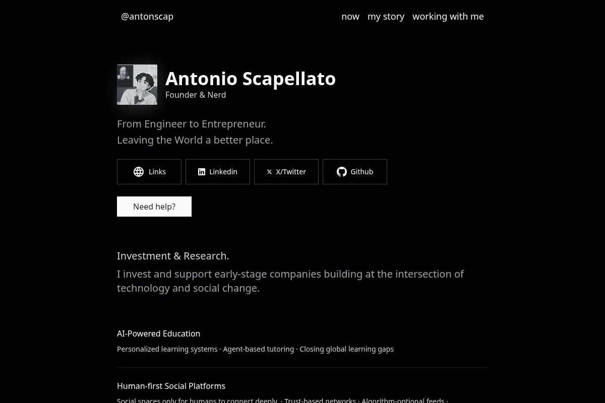 Antonio Scapellato - Leaving the world better than I found it.