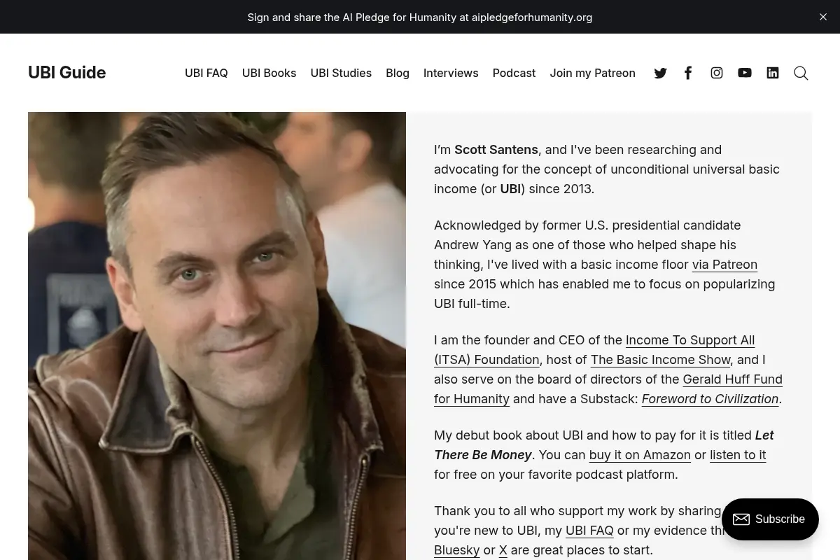 Scott Santens - Universal Basic Income (UBI) Guide