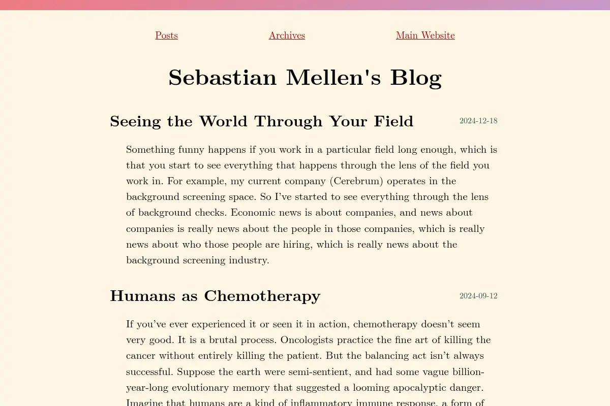 Sebastian Mellen's Blog