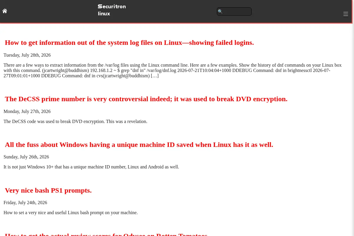 Securitron Linux blog