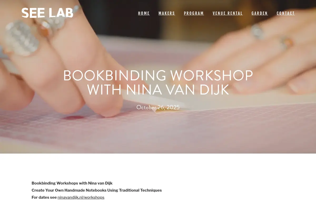 Bookbinding Workshop with Nina van Dijk — See Lab