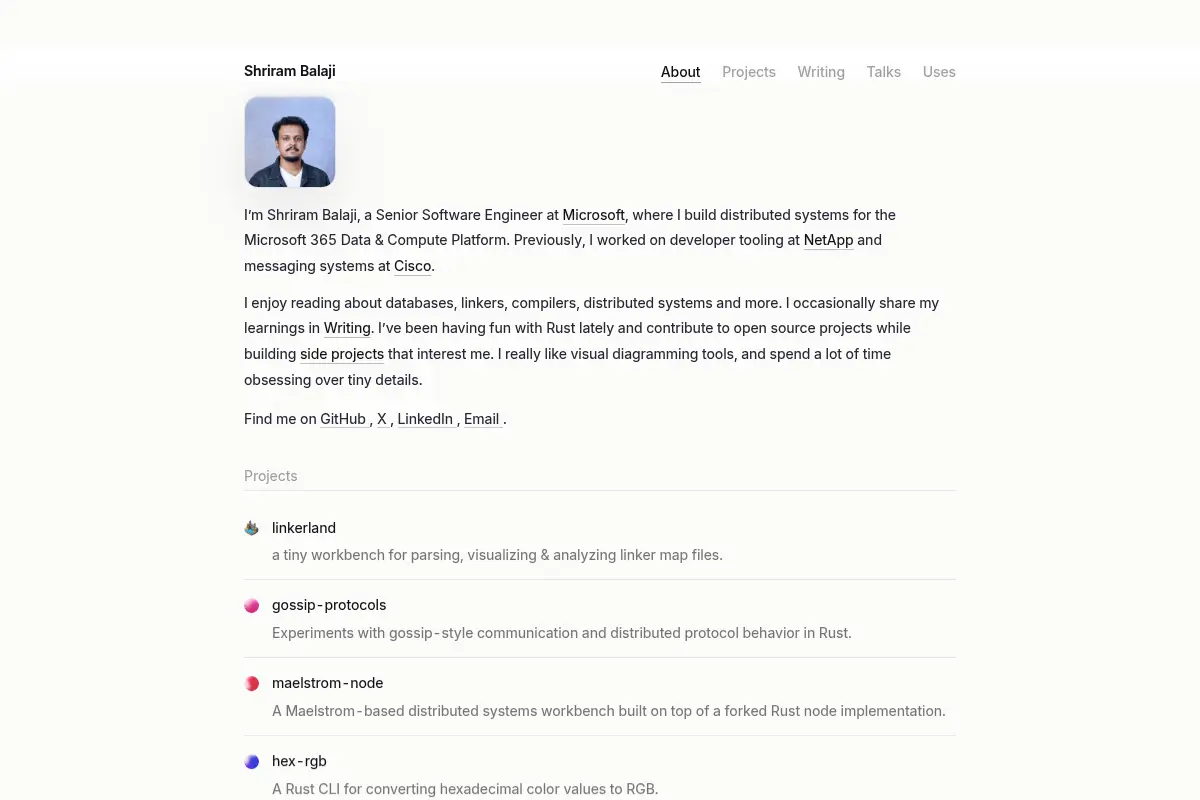 Shriram Balaji, Software Engineer at Microsoft