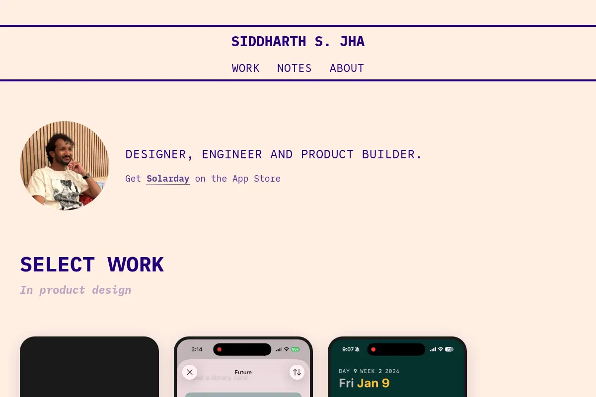 Siddharth S. Jha – Designer, Engineer, Product Builder
