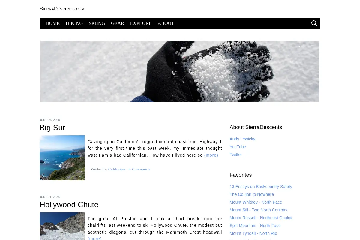 SierraDescents.com - Climb Up and Ski Down