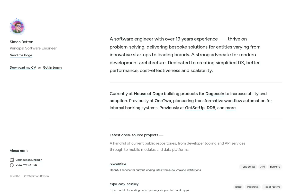 Simon Betton | Principal Software Engineer in Auckland, NZ