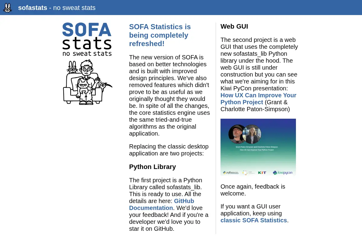 SOFA Statistics Refreshed