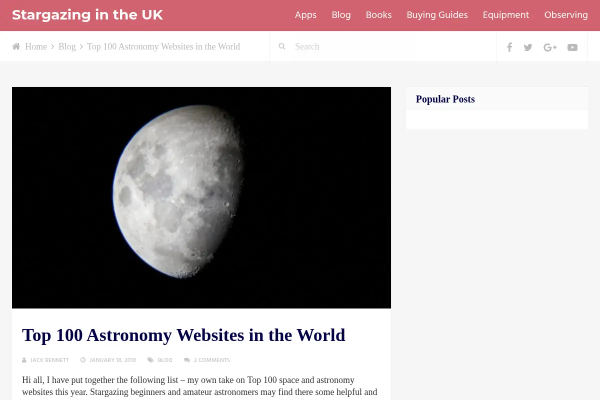 Top 100 Astronomy Websites in the World in 2026