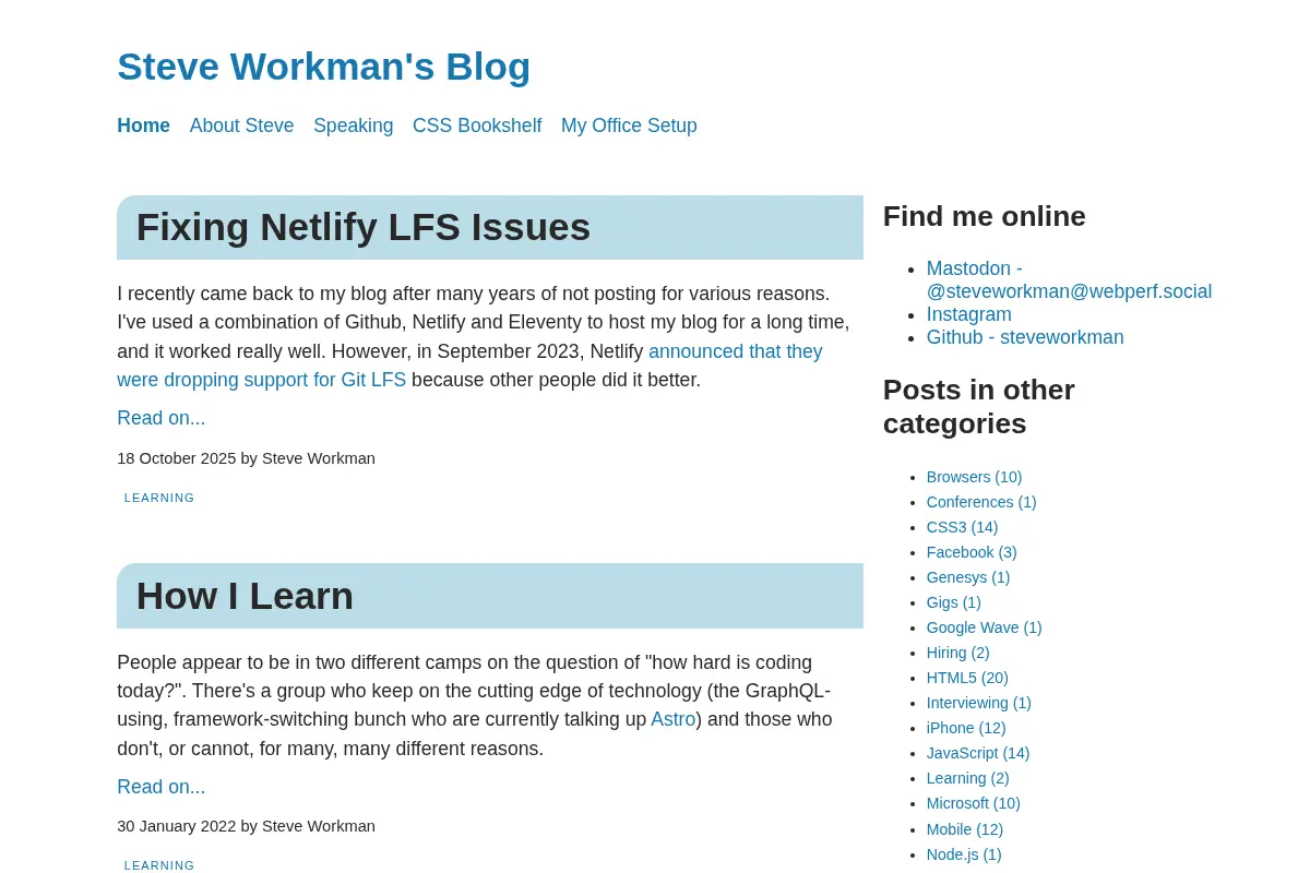 Steve Workman's Blog