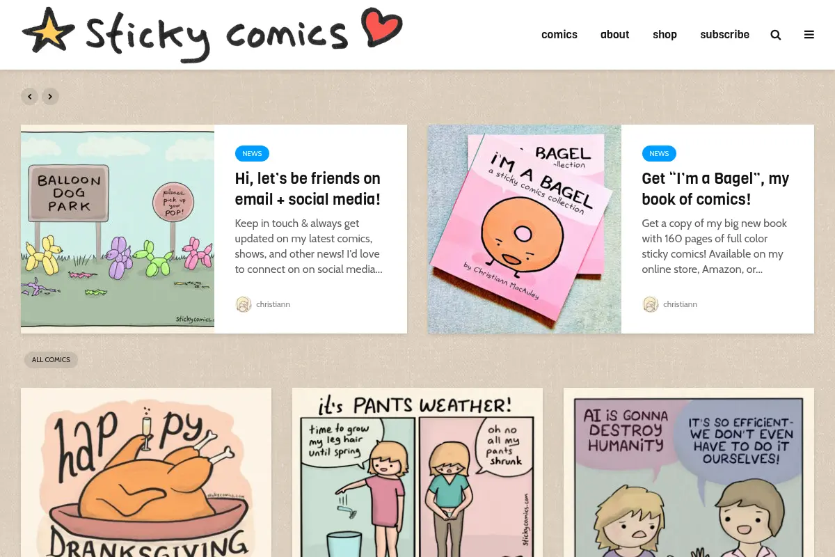 sticky comics – comics by christiann macauley