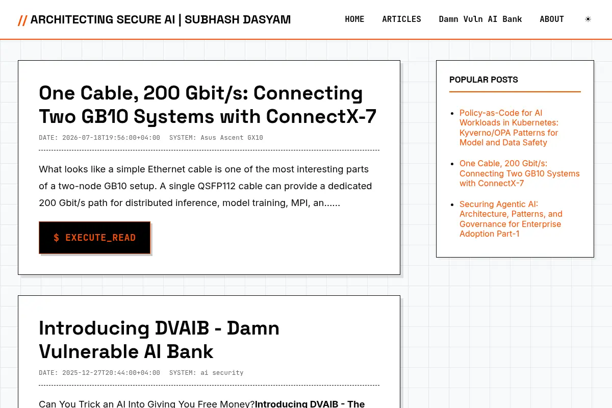 Architecting Secure AI | Subhash Dasyam
