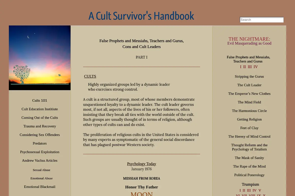 A Cult Survivor's Handbook