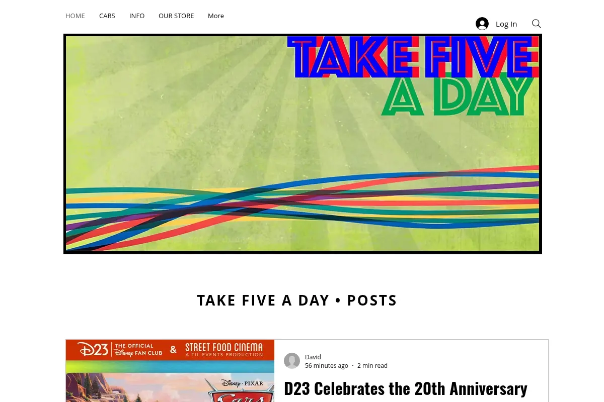 Take Five A Day • Disney Pixar CARS & All That Amuses Us