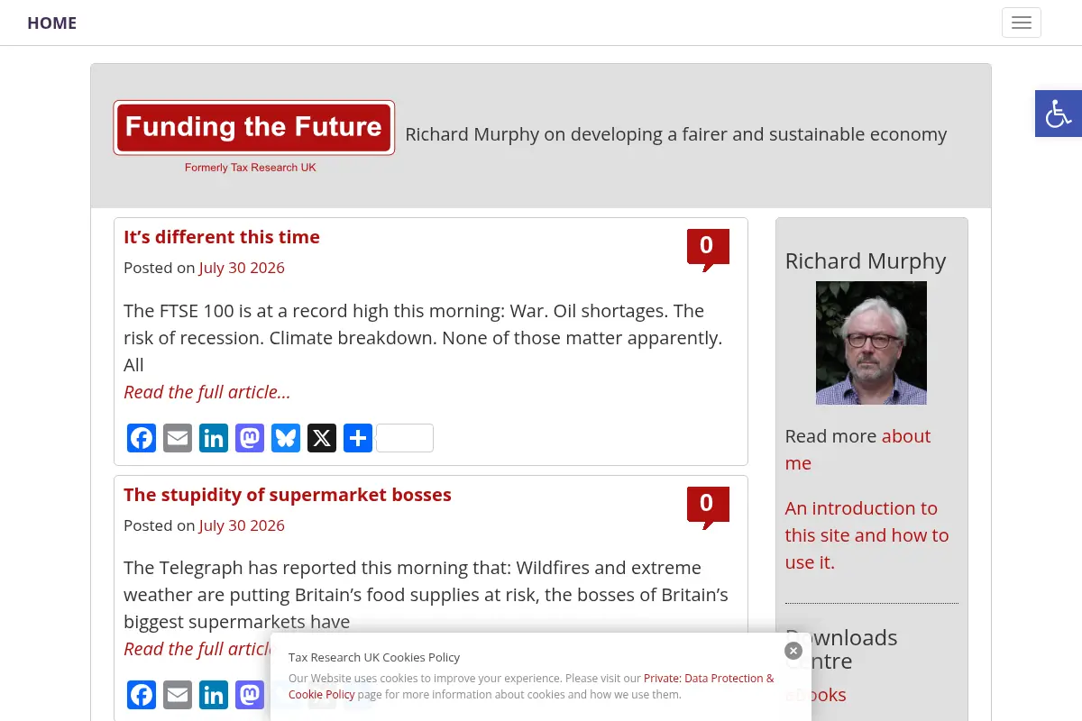 Richard Murphy on developing a fairer and sustainable economy