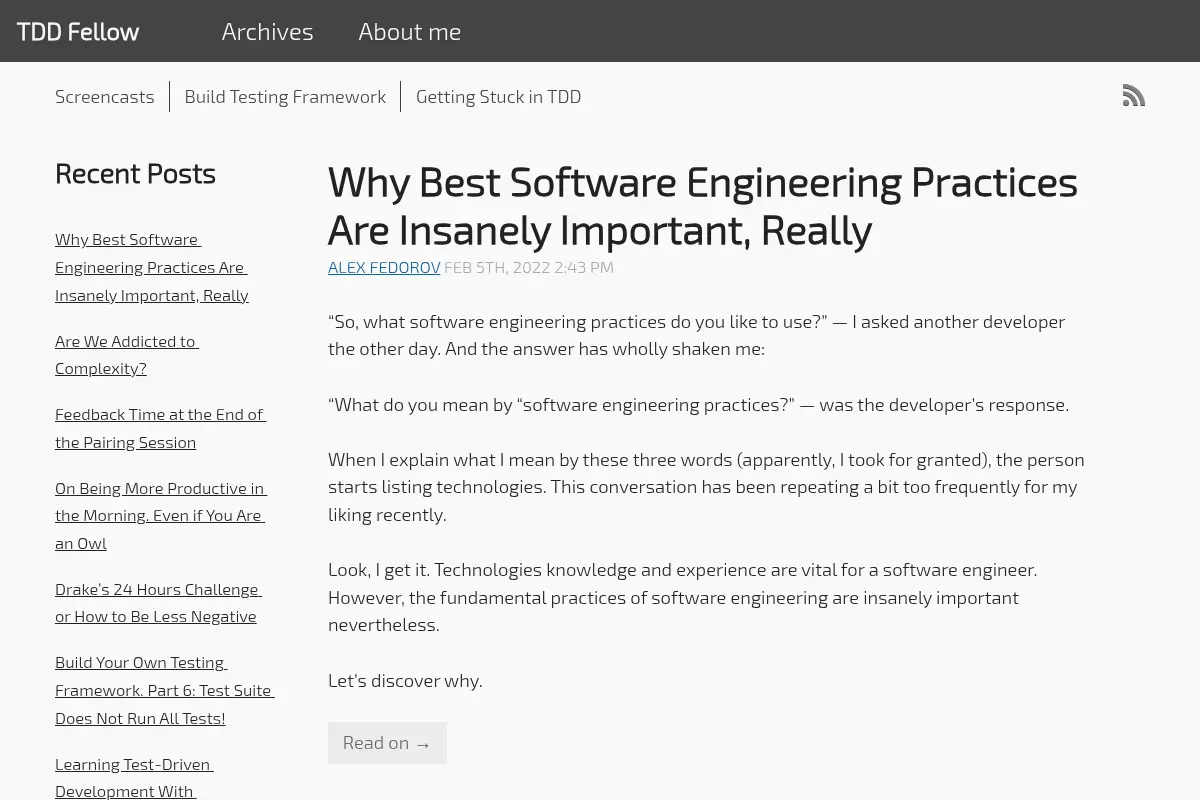 That TDD Fellow | Tech Blog | Screencasts