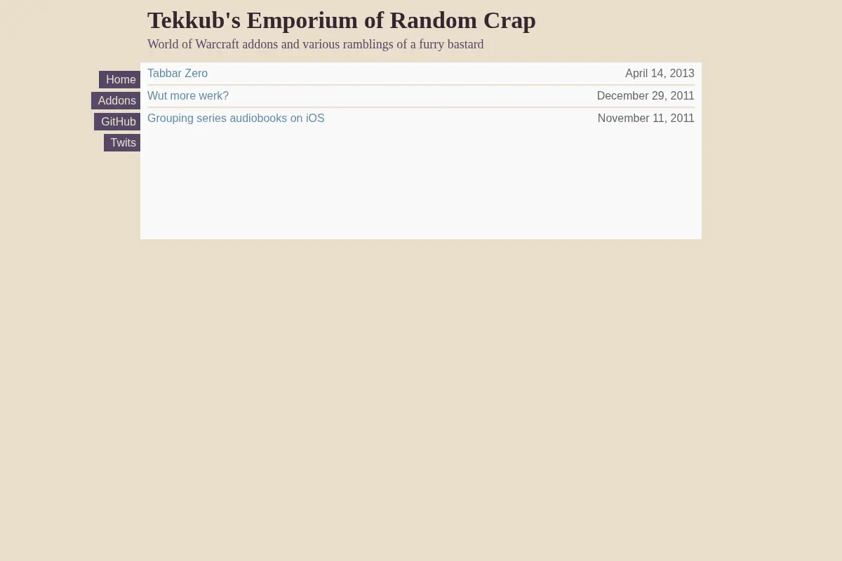 Tekkub's Crap