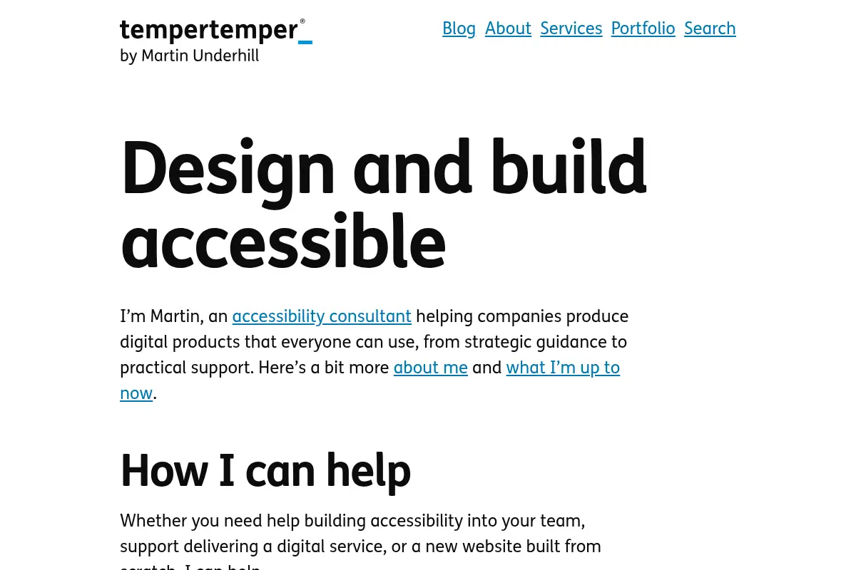 Design and build accessible – tempertemper