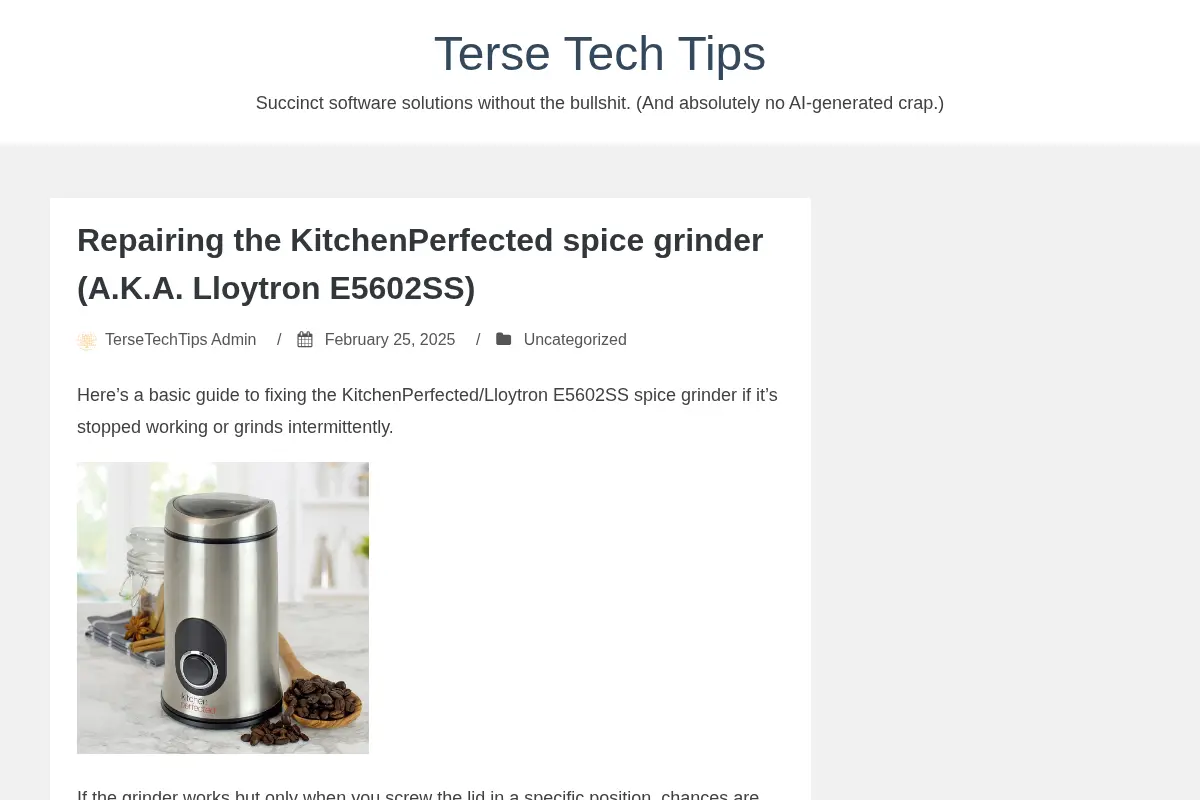 Terse Tech Tips