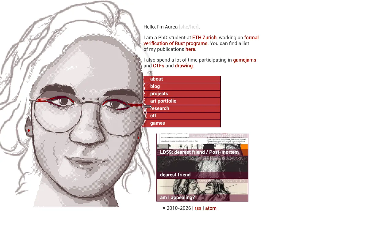 Aurea Bílá's personal website