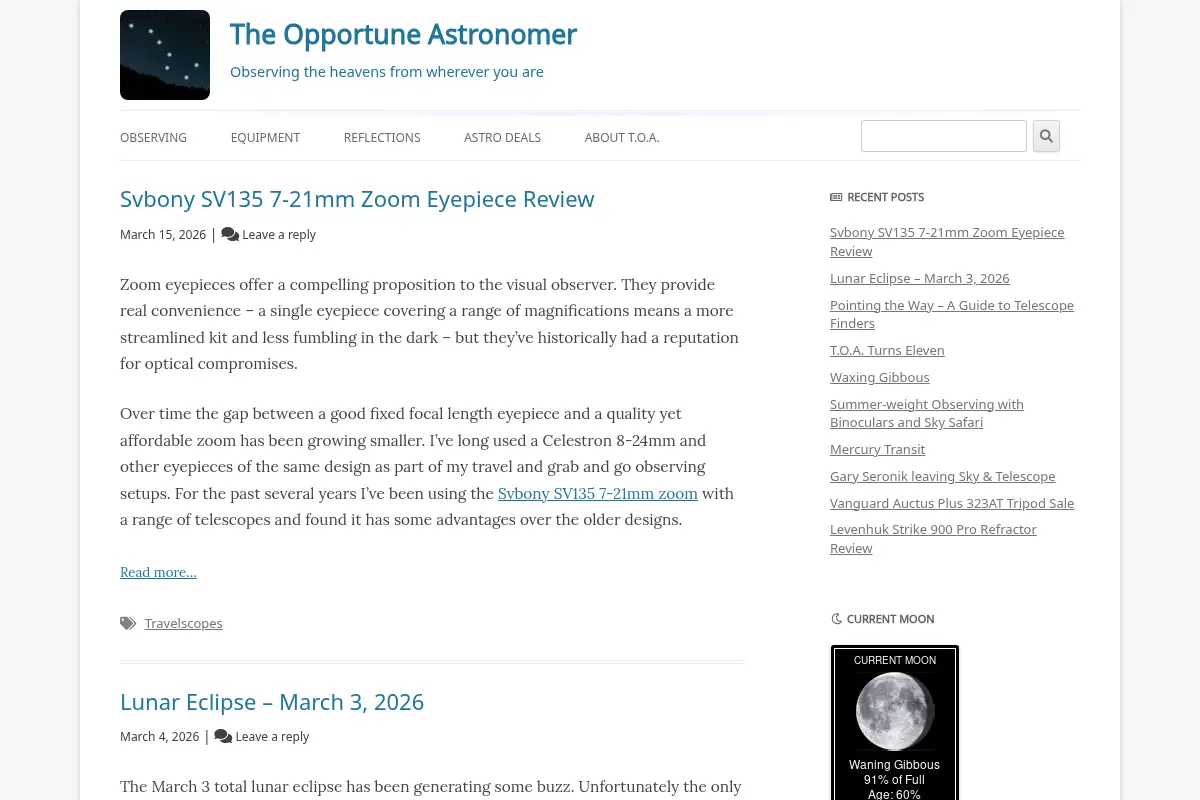 The Opportune Astronomer