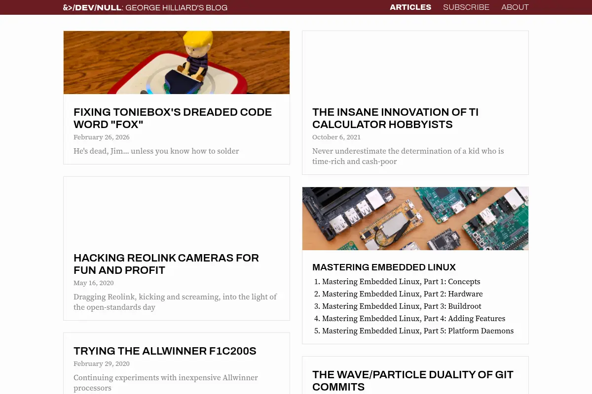The Blog of George Hilliard