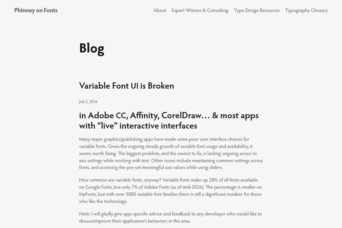Phinney on Fonts