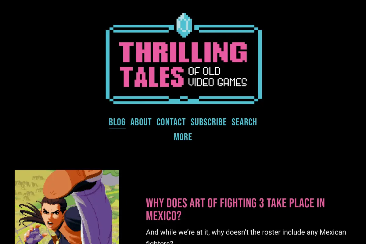 Thrilling Tales of Old Video Games