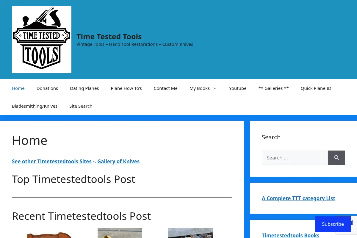 Time Tested Tools – Vintage Tools – Hand Tool Restorations – Custom Knives