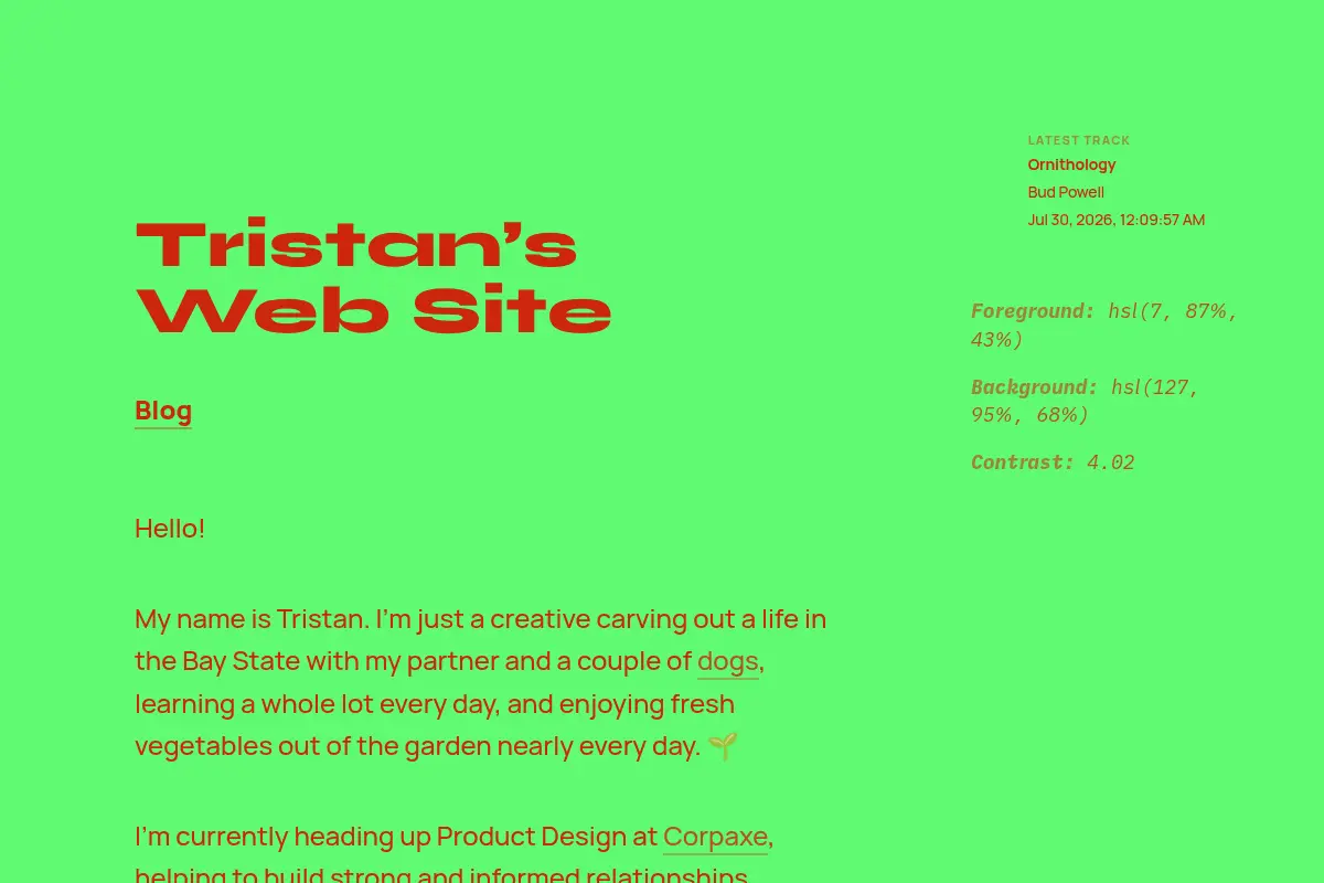 Tristan's Web Site