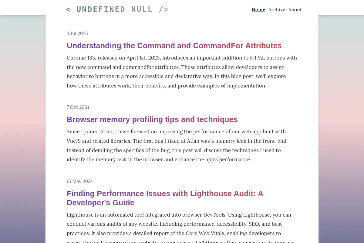 Undefined Null