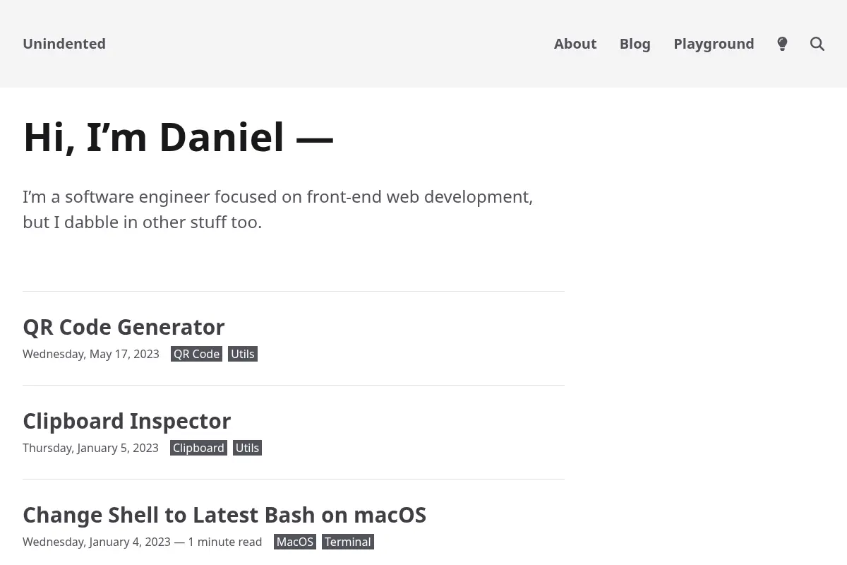 Unindented — Home of Daniel Perez Alvarez