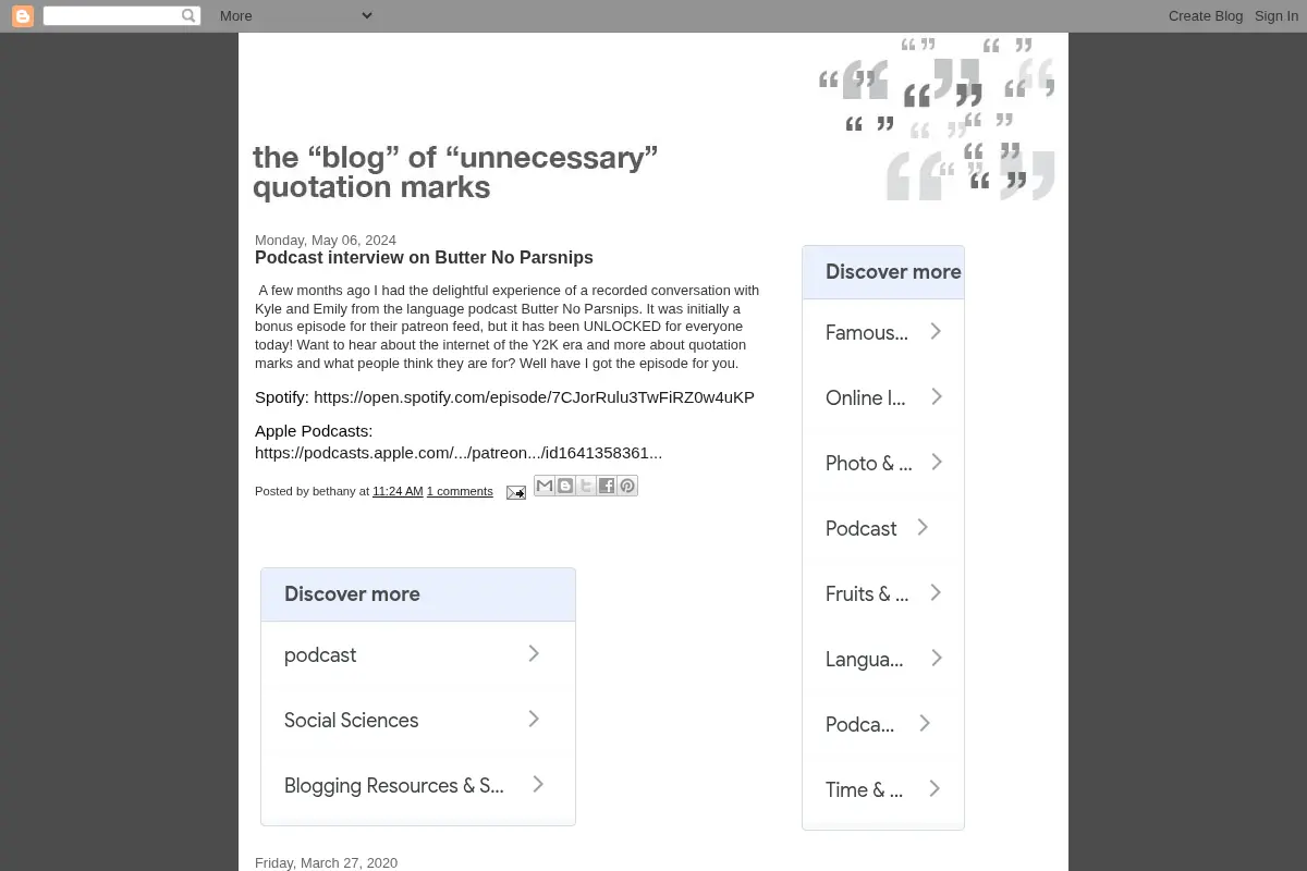 The Blog of Unnecessary Quotation Marks