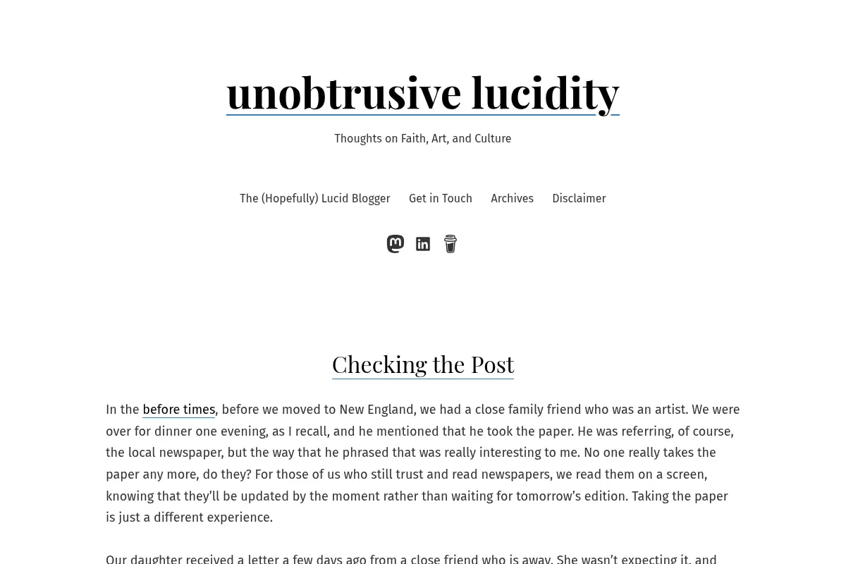 unobtrusive lucidity