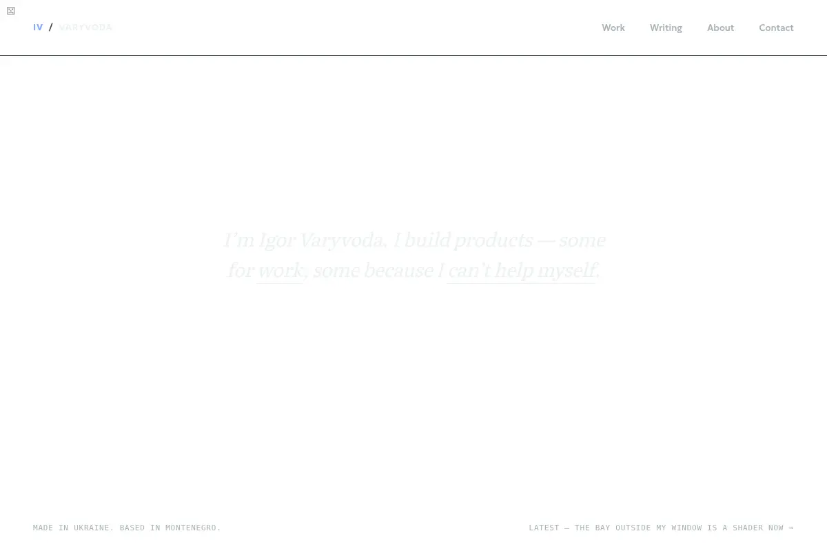 Igor Varyvoda — Products, systems, writing
