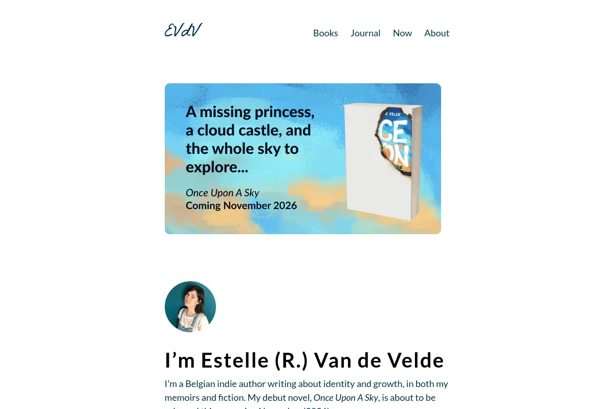 Belgian indie author Estelle Van de Velde