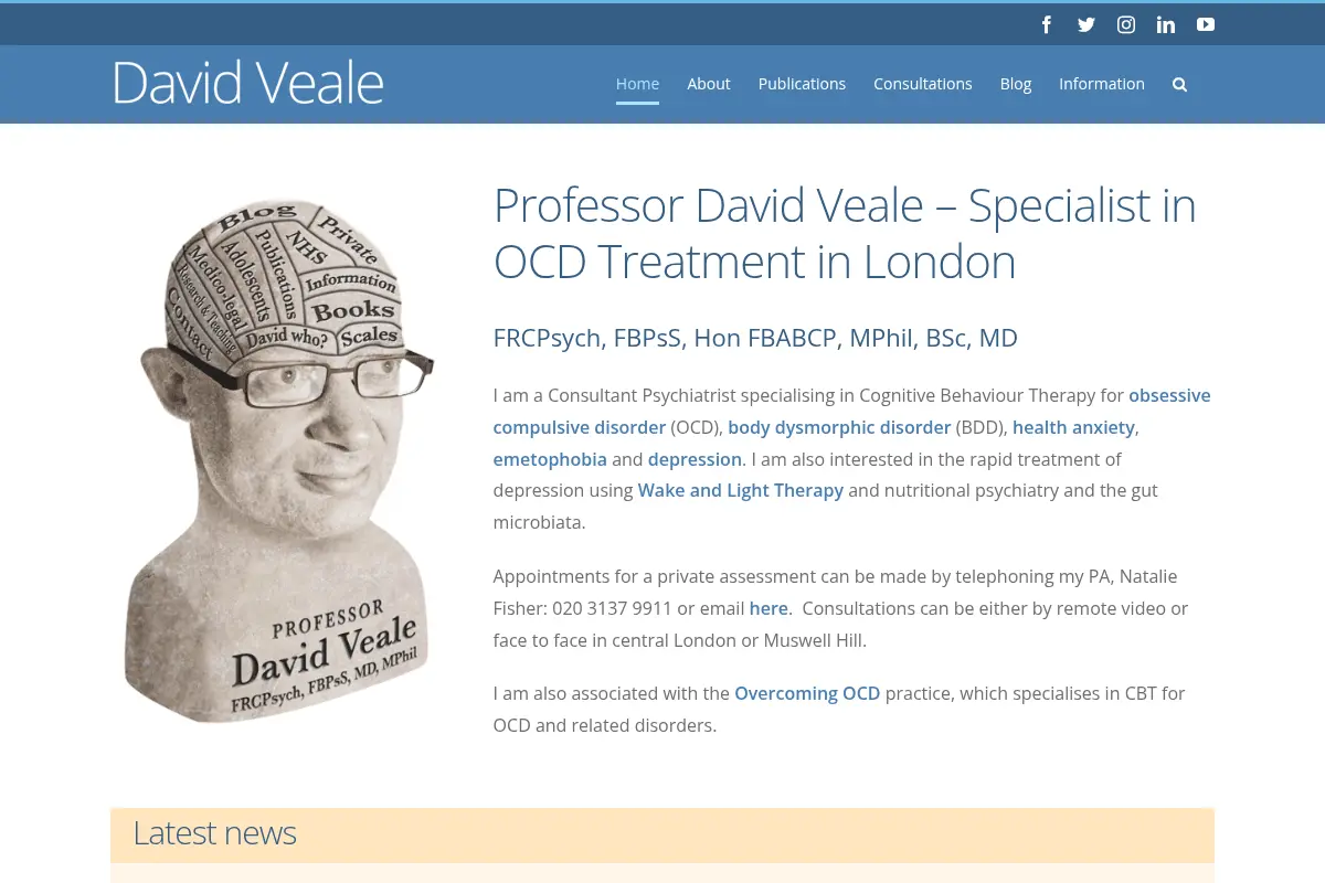 Professor David Veale – Private Psychiatrist London